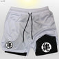 Goku Anime Running Shorts Men Fitness Gym Training 2 in 1 Sports Shorts Quick Dry Workout Jogging Double Deck Shorts