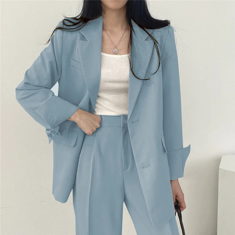 Fall Fashion Long Sleeve Blazer Mujer Pant Sets Blazers Women 2025 Casual Women's 2 Piece Outfit Set Suits Outwear