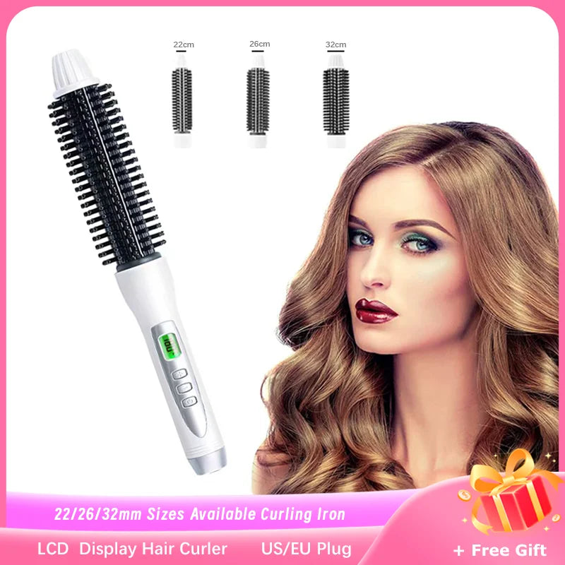 Hair Curler Hot Brush Hair Straightening Electric Brush Curling Iron LCD Display Hair Styling Hair Styling Appliances 22/26/32mm