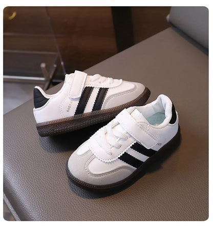 PU Leather Sport Shoes For Children Soft-soled Waterproof Girl's Sneakers Ergonomics Anti-slippery Toddler Shoes For Kids