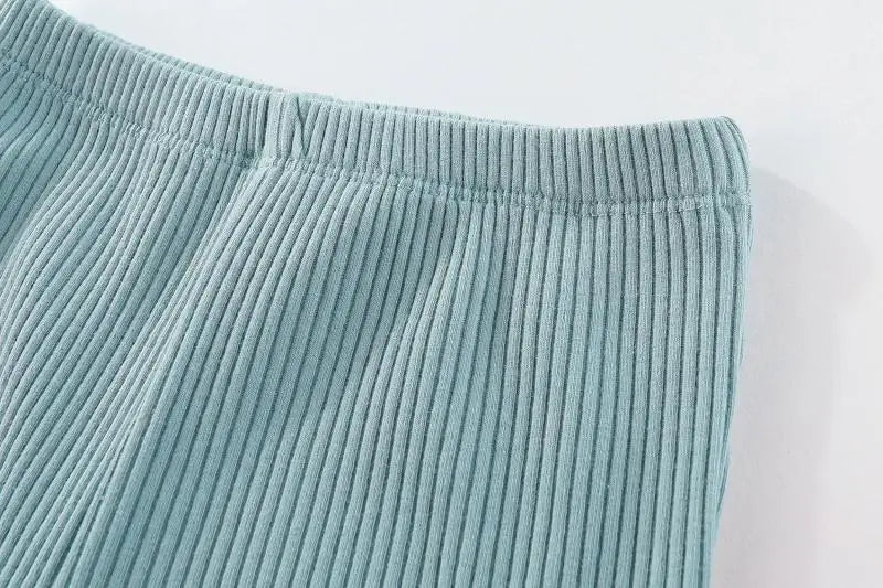 Kiddiezoom 1 Pcs Fashion Unisex Solid Baby Boy Girl Pants 0-24Months Cotton Ribbed Soft Newborn Leggings