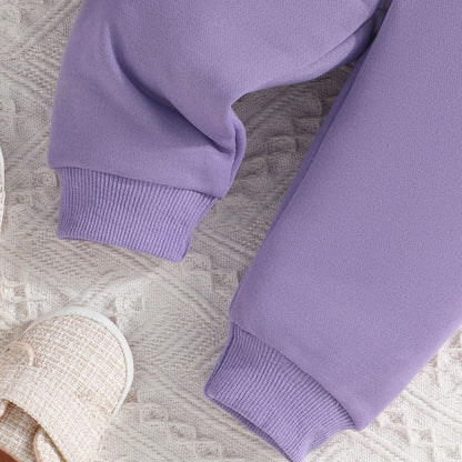 Children Hooded Tracksuits Suits 3-24M Toddler Boys Girls Clothing Suit Heart Print Sweatshirt And Sports Pants Set