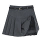 Fashionable High Waist College Style Cute Pleated Skirt For Women (With Belt)