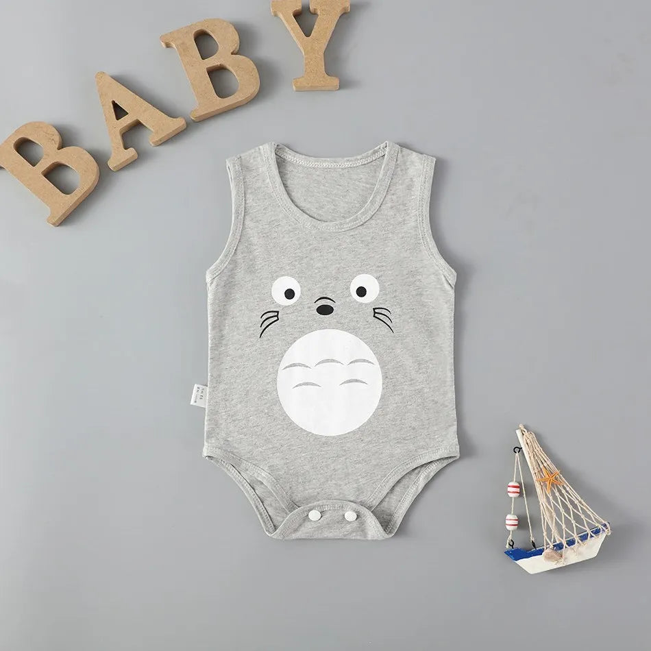 Summer Baby Bodysuit Kids Sleeveless Casual One-Pieces Newborn Boy Girl Cartoon Animal Romper Toddler Jumpsuit Clothes 0-2 Years