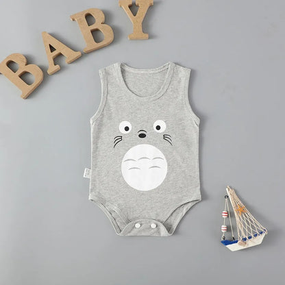 Summer Baby Bodysuit Kids Sleeveless Casual One-Pieces Newborn Boy Girl Cartoon Animal Romper Toddler Jumpsuit Clothes 0-2 Years