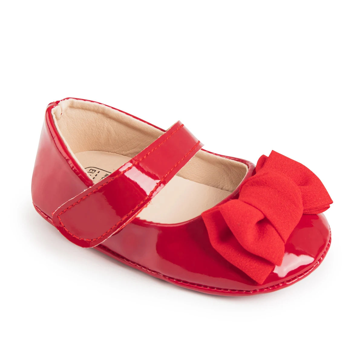 Newborn Baby Shoes Baby Boy Girl Shoes Girl Classic Bowknot Rubber Sole Anti-slip PU Dress Shoes First Walker Toddler Crib Shoes