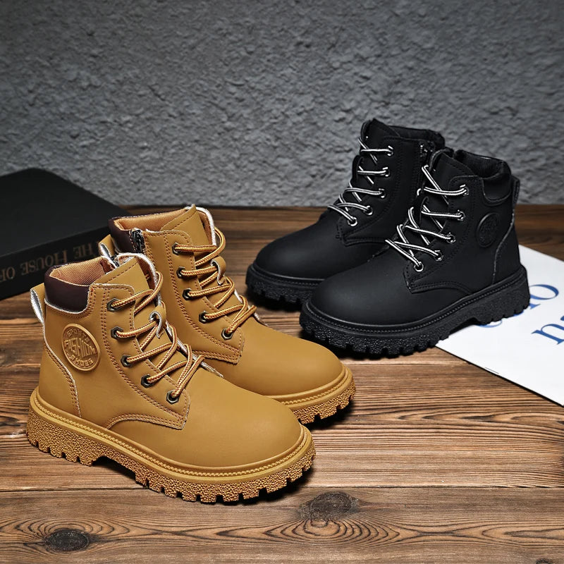 New Winter Spring Children Rubber Ankle Yellow Snow Black Boots For Girls Boys Boots Casual Kids Toddler Shoes Sneakers Footwear