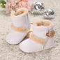 2025 Baby Autumn Winter Boots Baby Girl Boys Winter Warm Shoes Solid Fashion Toddler Fuzzy Balls First Walkers Kid Shoes 0-18M