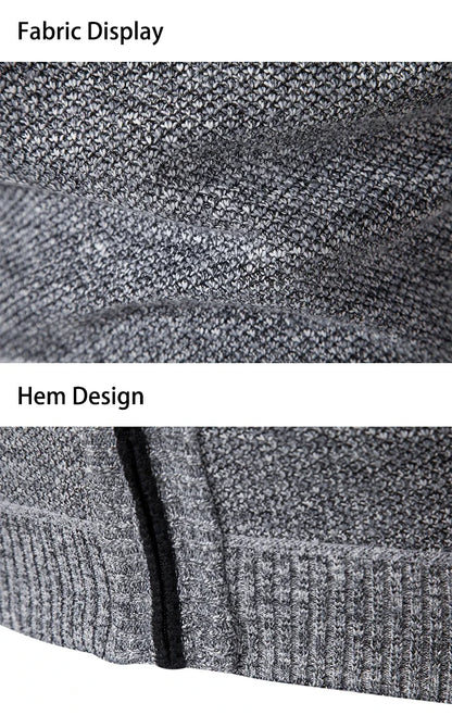 Vest Men Knitted Sleeveless Sweater Jacket Wool Velvet Zipper Cardigan Turn-down Pullovers Turtleneck Sweater coat Knit Waistcoat