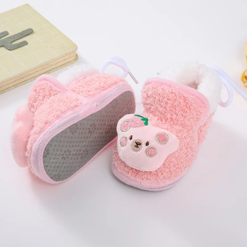 Winter Snow Baby Boots Newborn Toddler Warm Boots Winter First Walkers Baby Girls Boys Shoes Soft Sole Cute Cartoon Snow