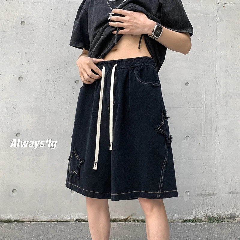 2025 Summer Shorts Men Loose spodenki meskie Vintage Denim Basic Simple Hot Sale High Waist Leisure Ulzzang Streetwear Short