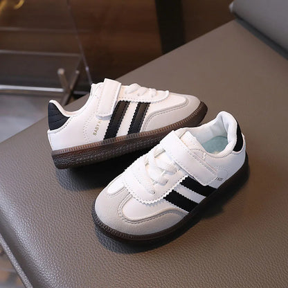 PU Leather Sport Shoes For Children Soft-soled Waterproof Girl's Sneakers Ergonomics Anti-slippery Toddler Shoes For Kids