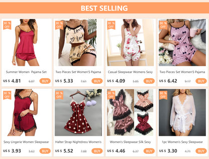 Spaghetti Strap Women Pajama Set Lace Satin Camisole Short Pan Vest Shorts Pajamas for Women Sleepwear Set