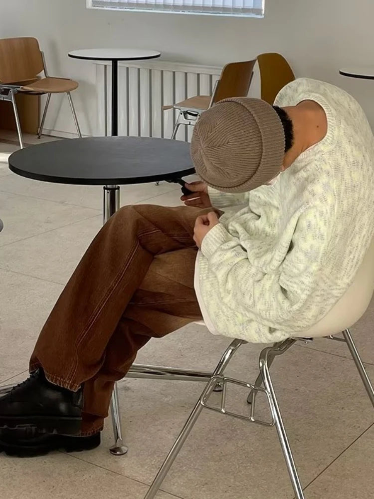 Men Jeans Retro Washed Daily S-3XL Hip Hop Teenagers Fashion Loose European Style Y2K Simple Wide Leg Trousers Vitality Chic