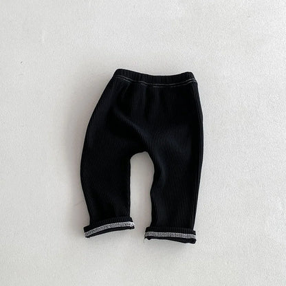 MILANCEL 2025 Autumn Baby Pants 0-3 Y Korean Style Toddler Girls Solid Big PP Leggings Infant Boys Cotton Slim Fit Trousers