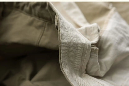 DAILOU  Workwear Pants, Summer Texture, Washed Shorts,  Japanese Style Solid Color Trend, Versatile Slim Fit Capris