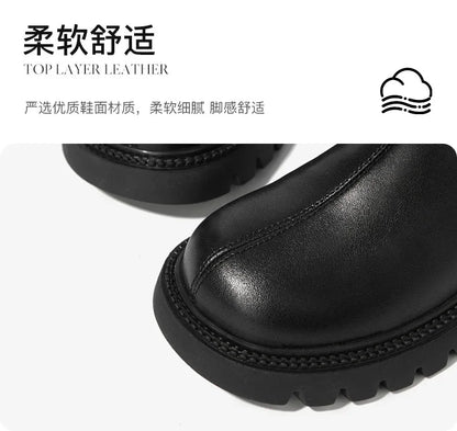 Long Boots for Girls and Children 2025 New Winter Long Leather Boots Princess Foreign Girls Plus Cashmere Shoes