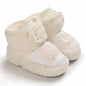2025 Baby Autumn Winter Boots Baby Girl Boys Winter Warm Shoes Solid Fashion Toddler Fuzzy Balls First Walkers Kid Shoes 0-18M