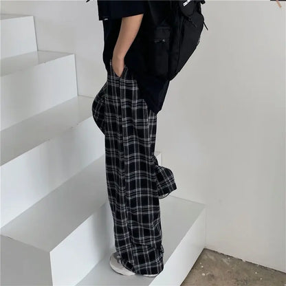 Spring/summer Plaid Pants Men S-3XL Casual Straight Trousers for Male/Female Harajuku Hip-hop Pants
