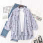 Loose Casual Striped Shirts Women 2025 New Ladies Sweet Simple Style Long Sleeve Print Shirt Female Blouse and Tops Lady Clothes