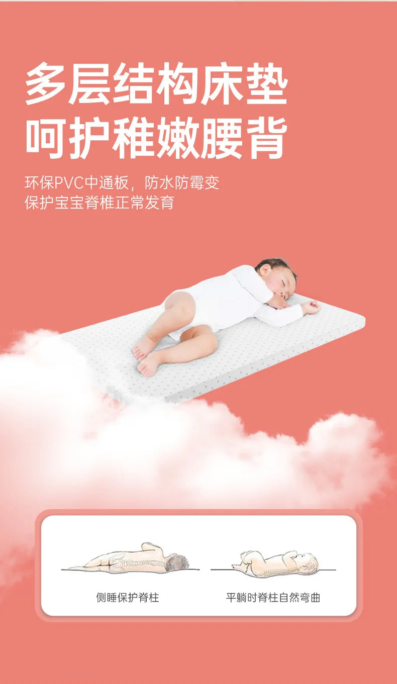 Baby Crib Newborn Small Bed Splicing Large Bed Cradle Bed Sleeping Basket Movable Foldable Portable And Multifunctional