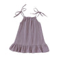 Summer Infant Baby Girl Dress Toddler Dress Muslin Cotton Sleeveless Ruffles Slip Dresses
