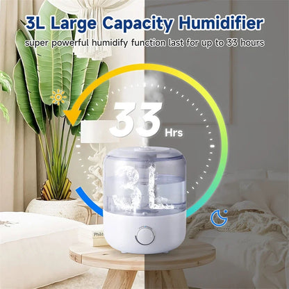 3L Mechanical Humidifiers Quiet Large Spray Mute Humidifier Sprayer Atomizer Wall Plug Essential Large Capacity Household 2025