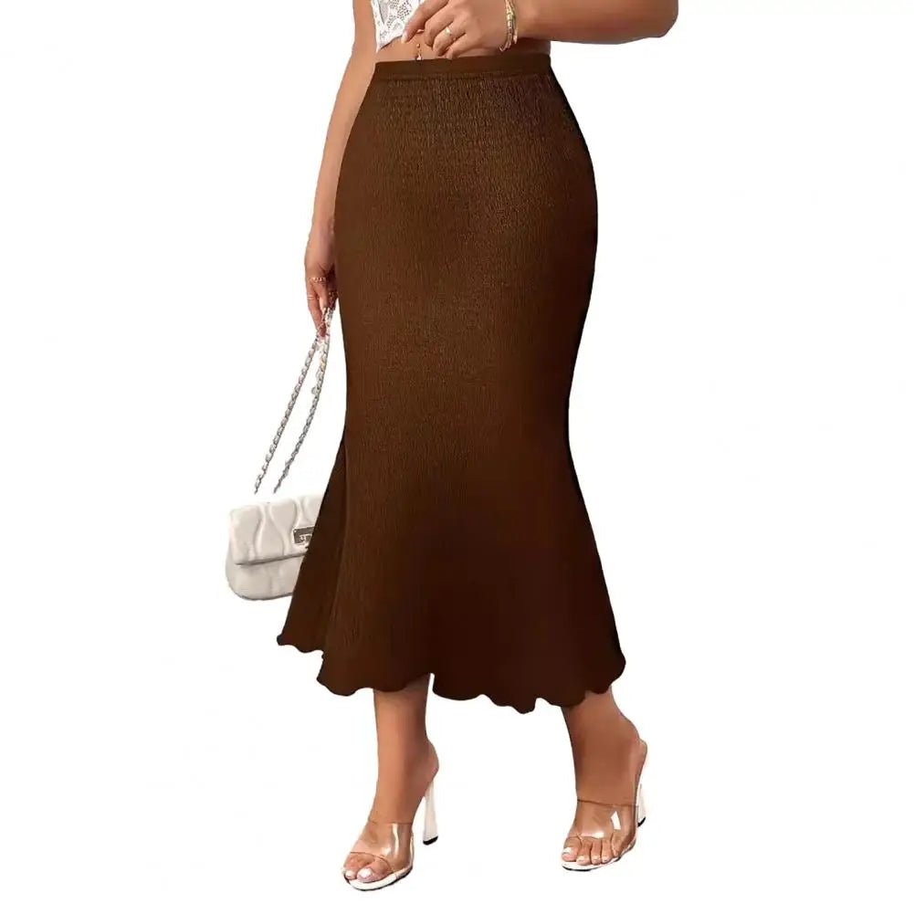 2025 Skirts Woman Trendy Fashion Knitted Jacquard Stretch Jacquard Fishtail Skirt Female Long Skirt New Elegant Women's Clothing