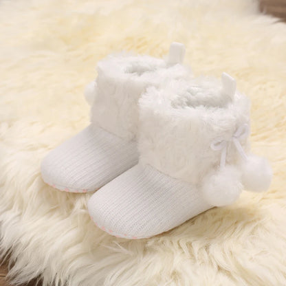 Autumn and Winter Baby Plush Thick Warm Cotton Shoes 0-18 Months Soft Soled Comfortable Non Slip Boots