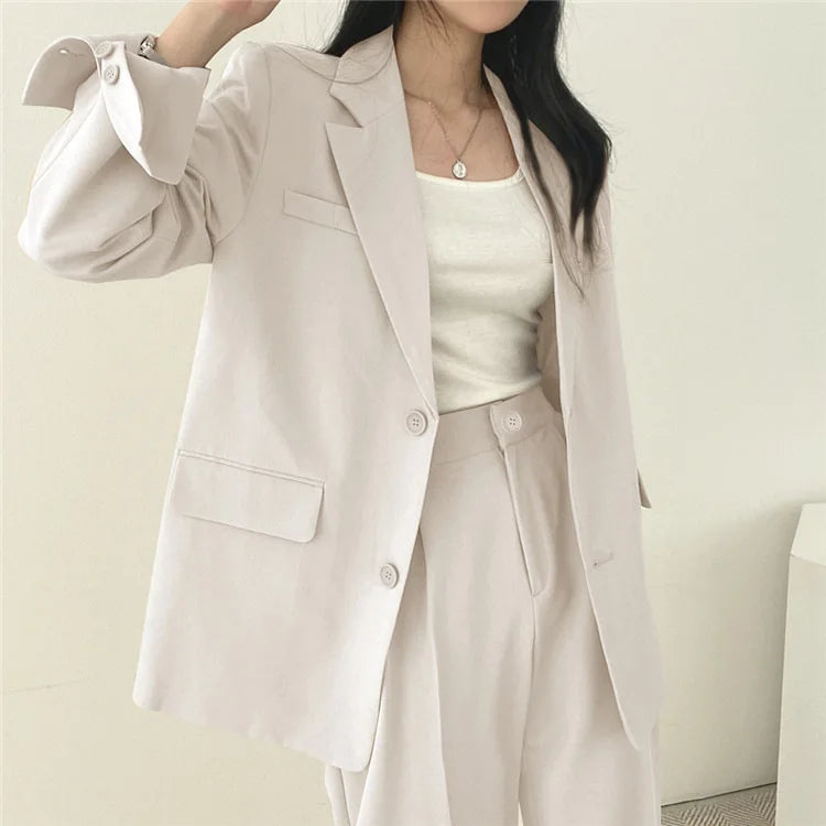 Fall Fashion Long Sleeve Blazer Mujer Pant Sets Blazers Women 2025 Casual Women's 2 Piece Outfit Set Suits Outwear