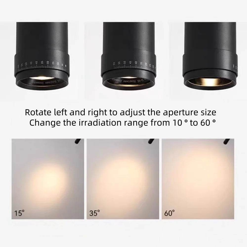 LED Focusing Exhibition Spotlight Shop Gallery Museum Adjustable Angle Wall Wash Light