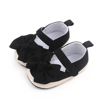 Baby Girls Shoe Soft Soles Non-slip Butterfly Knot Fashion Outdoor Solid Color Infant Newborns Crib First Walkers Princess Shoes