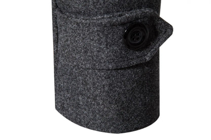 Men's Extra Long Woolen Black Coat Windbreaker Winter Warm Gentleman Coat Jackets Male Elegant Regular Fit Casual Daily Clothing