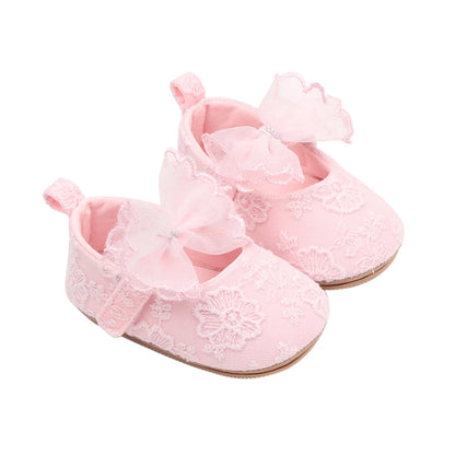 Toddler Baby Girls Sweet Princess Shoes Soft Bow knit Flower Non-slip Bottom First Walker Shoes Toddler Babies Crib Shoes