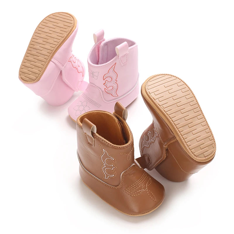 Baby Boots Made Of Soft PU and High-quality Cotton 2024 New Autumn and Winter Short Boots With Rubber Soles and Anti Slip Baby
