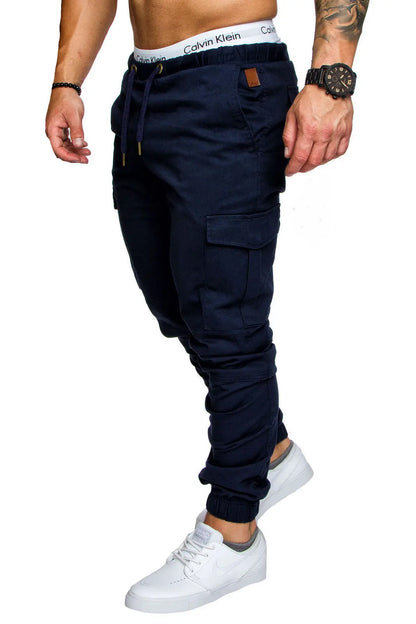 New Men's Casual Work Pants With Multiple Pockets Sports Jogger Pants