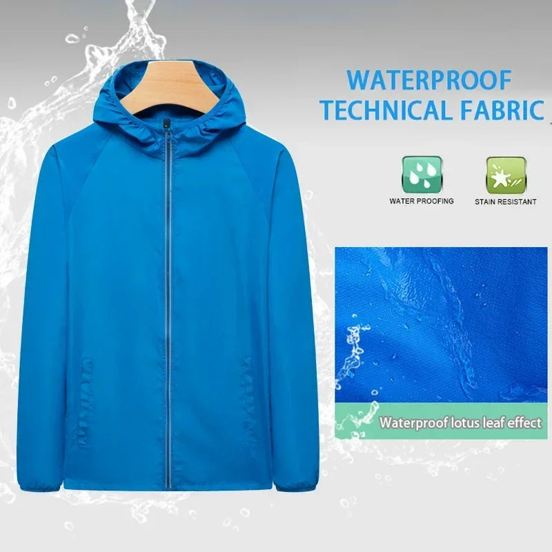 Men's Hiking Jackets Waterproof Women Sun Protection Windbreaker Camping Climbing Outdoor Coat Unisex Portable Clothes