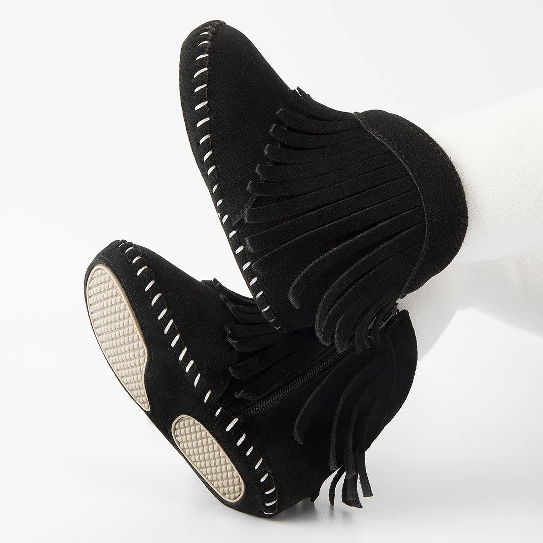 KIDSUN Baby Booties Girl Boy Pre walker Solid Infant Toddler First Walkers Soft Sole Anti-slip Boots Newborn Moccasin