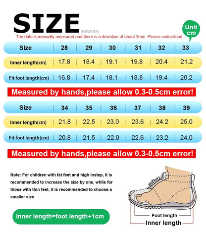 Children Sneaker Boys Casual Shoes Black Leather Flat Student Walking Shoes Non-slip Girl Lightweight Sports Tennis Footwear