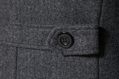 Men's Extra Long Woolen Black Coat Windbreaker Winter Warm Gentleman Coat Jackets Male Elegant Regular Fit Casual Daily Clothing