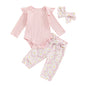 0 3 6 9 12 18 Months Baby Girl Clothes Ruffle Sleeve Romper Daisy Pant Sets Fall Winter Outfit for Infant Toddler
