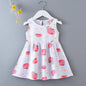 Casual Baby Girl Vest Cotton Infant Dress Toddler Sleeveless A-Line Pleated Kids Clothes Mini Princess Dress