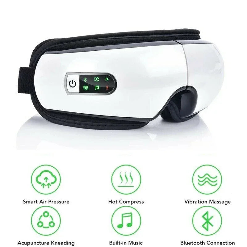 Smart Eye Massager Electric Bluetooth Airbag Vibration Hot Compress Air Pressure Eye Care Massager Relaxation Massage Glasses
