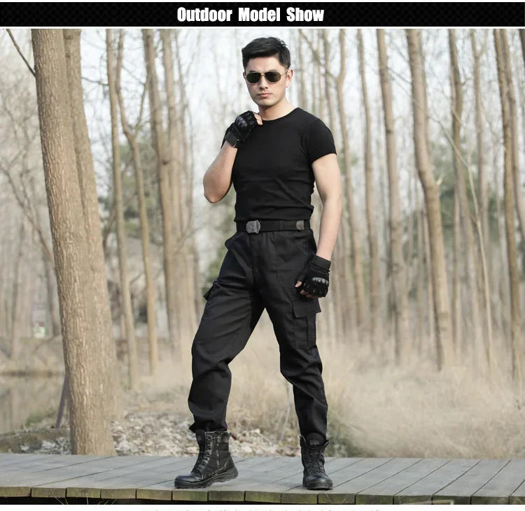 Black Military Tactical Cargo Pants Men Combat Tactical Sweatpants Men's Working Pants Overalls Casual Trouser Pantaloon Homme CS