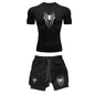 Men's Workout Compression Set Y2K Spider Printed Gym T-shirts Breathable Running Shorts Quick Dry Sports Rash Guard Sportwear Set