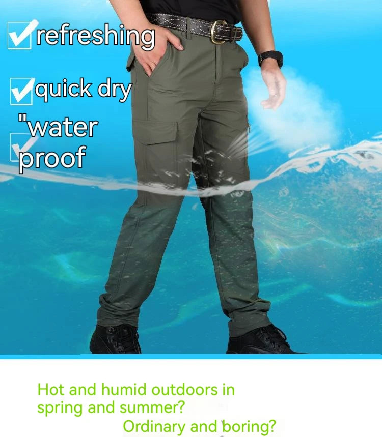 Men City Pants Cargo Trousers Multi-pocket Waterproof Wear-resistant Casual Training Overalls Clothing