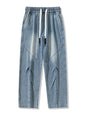 Big Size Men's Jeans 8XL 7XL 6XL String Banding Wide Leg Straight Denim Pants Washed Cotton Casual Baggy Jean Trousers Male