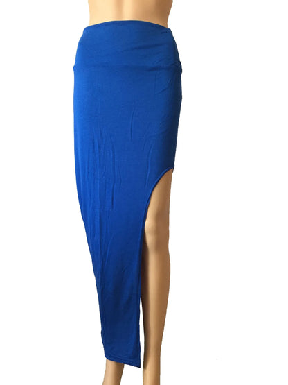 Fashion Split Skirts Women Sexy Long Sexy Skirts Open Side Split Skirt Long High Waist High Slit Maxi Skirt Black