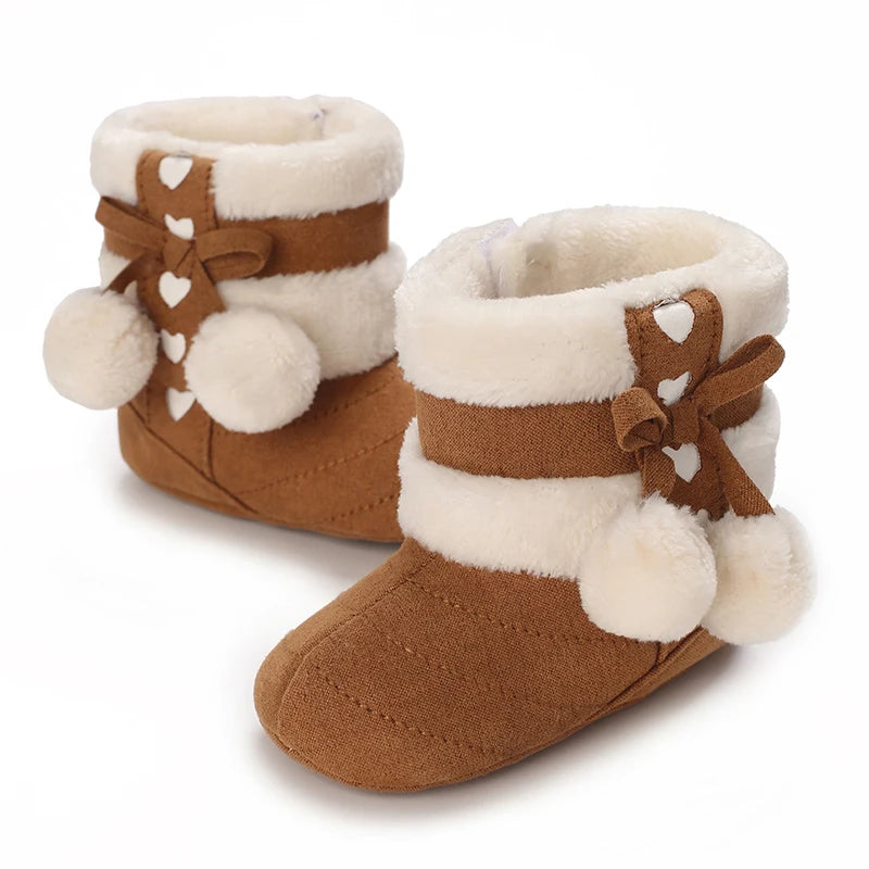 Newborn baby boy girl snow winter boots for infants and young children soft soled winter warm baby crib short boots shoes