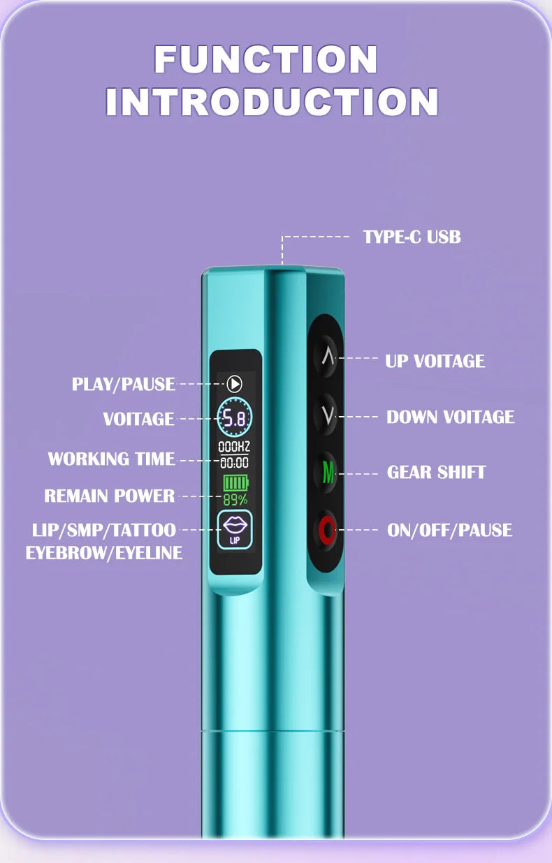 Beauty wireless battery embroidery machine set, integrated contact lens and eyebrow tattooing machine, cross-border source